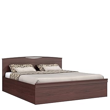 Zuari Fortaleza King with Pull-Out Box Storage Bed (Teak Walnut - PLB)