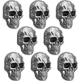 Sanyeyufeng 8 PCS Skull Fridge Magnets Vintage Skeleton Goth Refrigerator Magnets Funny Cool Decorative Magnets for Locker, Whiteboard, Kitchen, Office, Adsorb Photos Notes (Silver Gray)