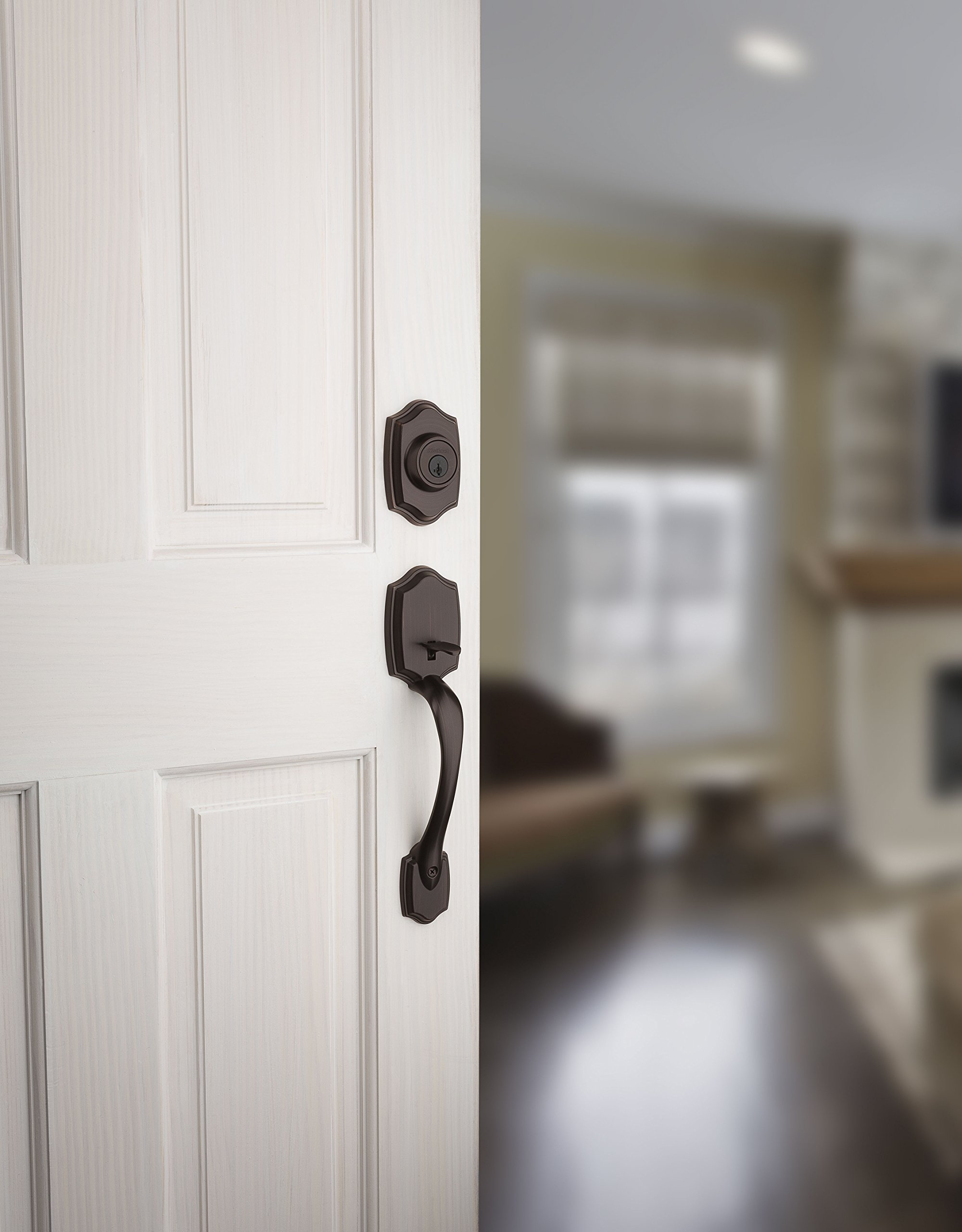 Kwikset 96870100 Belleview Single Cylinder Handleset with Cove Knob