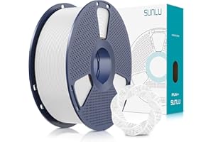 SUNLU 3D Printer Filament PLA Plus 1.75mm, SUNLU Neatly Wound 1.75mm PRO, PLA+ Filament for Most FDM 3D Printer, Dimensional Accuracy +/- 0.02 mm, 1 kg Spool(2.2lbs), White