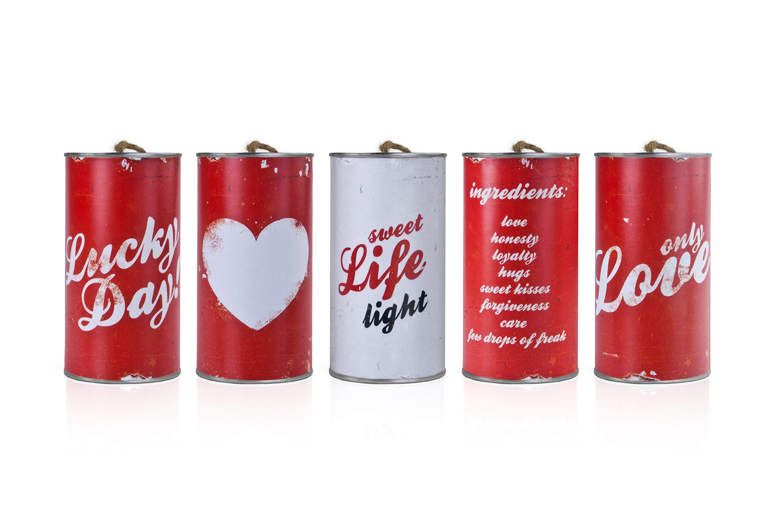 PartyDeco Wedding Car Jars, Sheet, White, Red, 14 x 7 cm — image 1