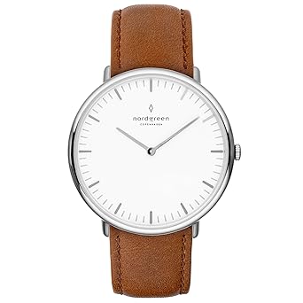 Nordgreen Native Skandinavische Klassische Uhr Unisex in Silber Analog Quarzwerk 10030