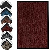 Homatz Door Mat Indoor Outdoor Heavy Duty Non Slip Rubber Back 50x80 cm Red