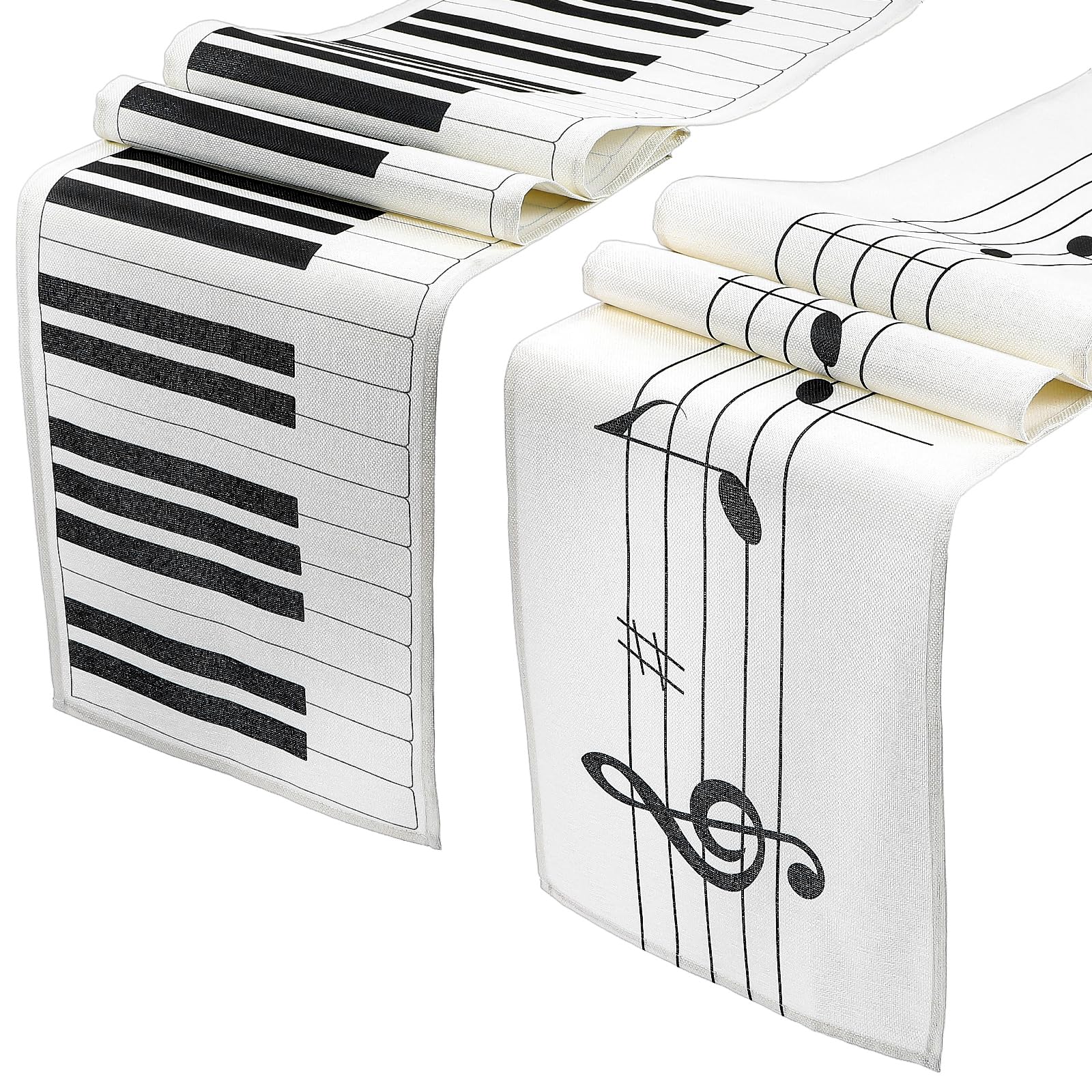Photo 1 of 2 Pack Musical Note Table Runner(12 X 72 inch) for Wedding Table Decor, Bridal Shower, Music Party Supplies, Housewarming Gift, Jazz Patry Decor, Cotton & Linen