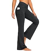 G Gradual Women's Flare Leggings Crossover Yoga Pants 29"/30.5"/32" High Waist Bell Bottom Pants for Women with Pockets(Charcoal,30.5-M)