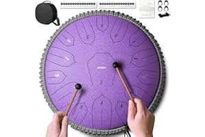 NIPINUS Rain Drum for Outside Garden, Steel Tongue Drum - 12 Inch 15 Notes Metal HandPan Drums,Waterproof Rain Chime,Musical Gifts