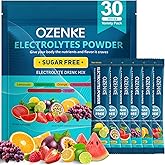 OZENKE Electrolytes Powder Packets, 30 Sticks Hydration Packets Sugar Free, Electrolyte Drink Mix Travel Electrolyte Packets for Rapid Hydration, 6 Flavors