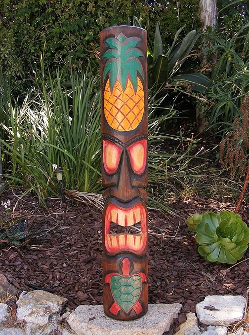 Amazon Com Tribal Tiki Wood Wall Mask Patio Tropical Bar Decor 40