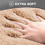 wyewye Microfibre Bath Mat 2cm Thick 40x60cm Camel Non-Slip Absorbent view 3