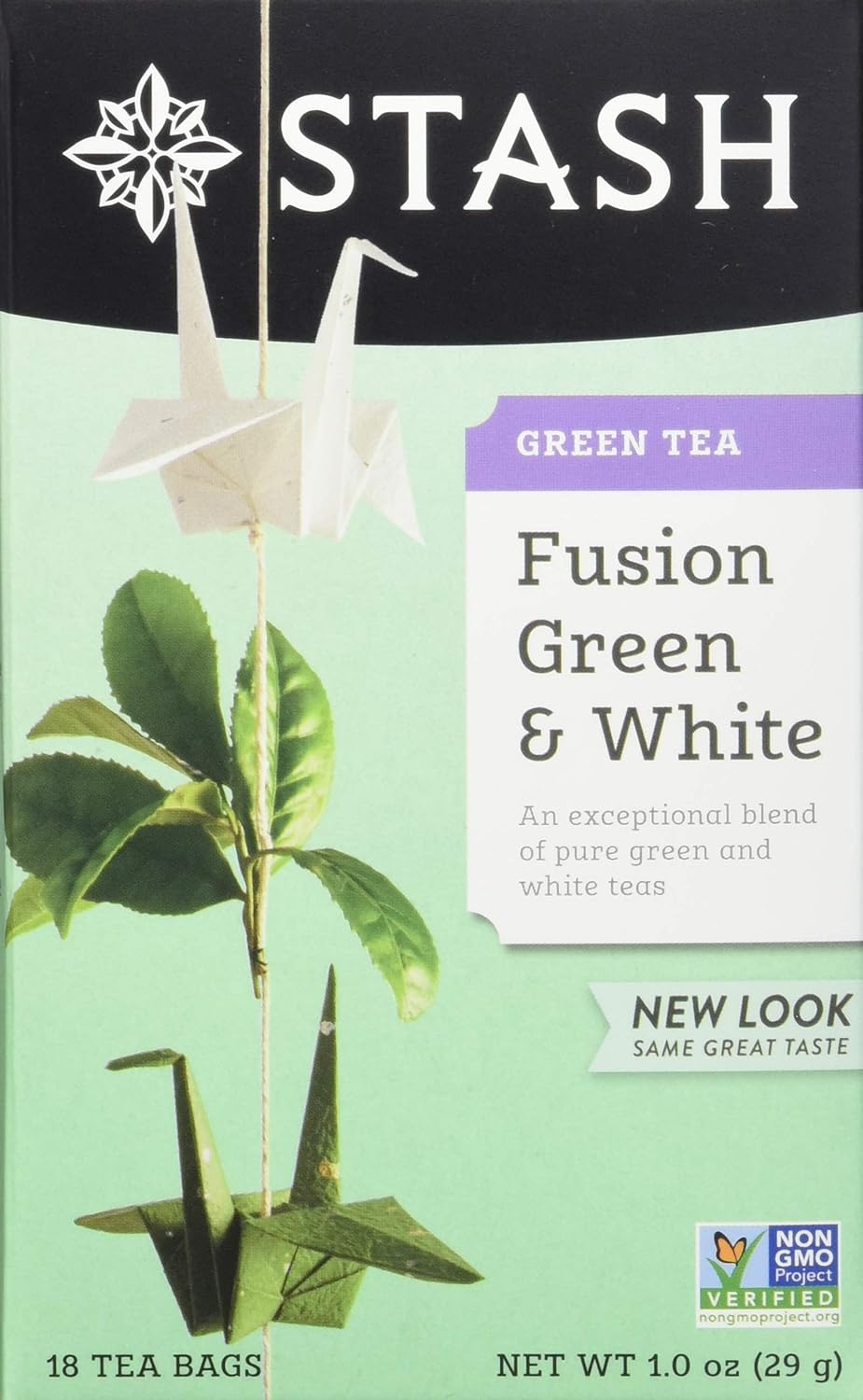 Stash Tea Fusion Green & White Tea 18 Count Tea Bags in Foil (Pack of 6) (Packaging May Vary) Individual Tea Bags for Use in Teapots Mugs or Cups, White Tea and Green Tea, Brew Hot or Iced