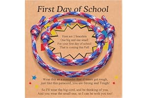 PINKDODO First Day of School Bracelet Back to School Gifts Mommy and Me Bracelets Mother Son Bracelet