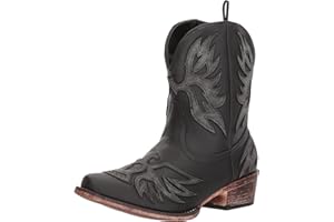 ROPER Womens Amelia Snip Toe Western Cowboy Boots Ankle Low Heel 1-2" - Brown