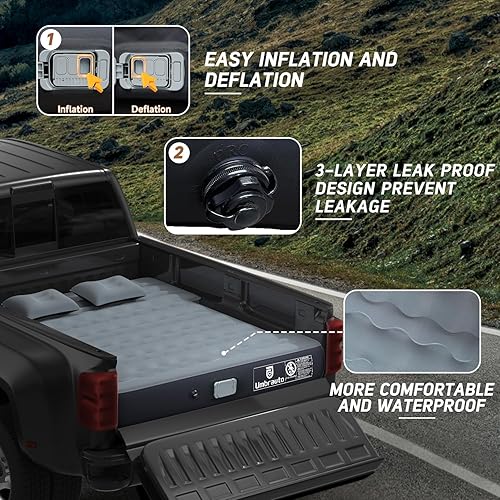 (Full Size 6'-6.5' Short Bed - PPI 102) - AirBedz (PPI 102) Original Truck Bed Air Mattress for 1.8m - 2m Full Sized Short Bed Trucks