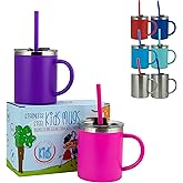 Real Deal Steel "Keep it Real Kids Mugs - 100% Lead and BPA Free Kids Coffee Mug for Hot Chocolate - Set of 2