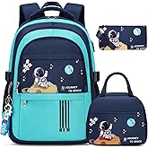 ACESAK Backpack for Boys - Boy Schoolbag Kids Children Teens Girls Elementary Middle School Bags, Waterproof Lightweight Bookbag Backpacks Casual Daypack with Lunch Bag Set