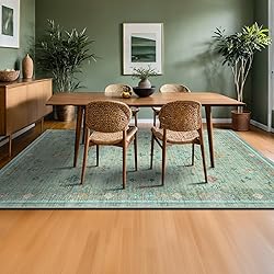 Living Room Area Rug - 6x9 Washable Low Pile