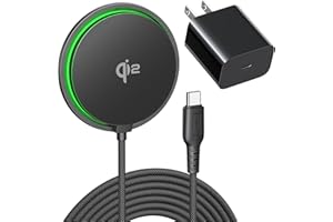 INIU Magnetic Wireless Charger, Qi2 Certified 15W Fast Mag-Safe Wireless Charging Pad with Cooling Fan, Only for iPhone 17 16 15 14 13 12 Series, AirPods, and More (Adapter Included)