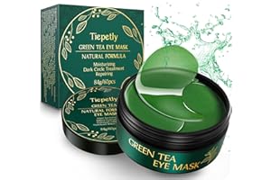 Tiepetly Under Eye Masks, Collagen Eye Mask, Green Tea Eye Patches for Puffy Eyes 60 pcs, Under Eye Patches for Dark Circles and Puffiness, Hydrating Eye Mask Skincare, Eye Gel Pads for Eye