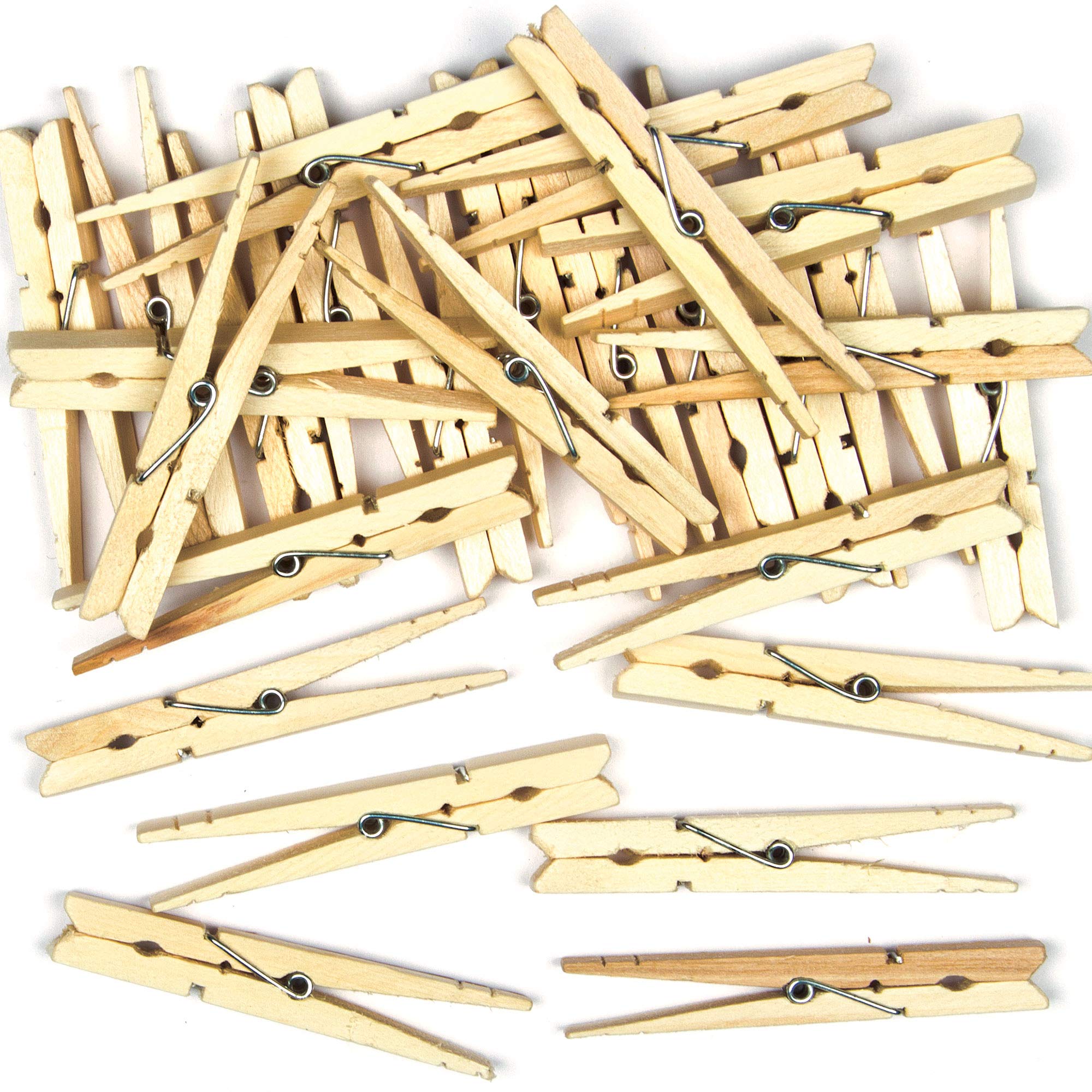 Baker Ross AG292 Natural Wooden Craft Pegs, Ideal for Greeting Card Designs, Collages and Other Craft Projects (Pack of 40), 8cm