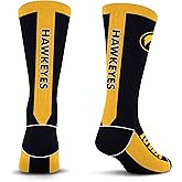For Bare Feet NCAA IOWA HAWKEYES MVP Crew Sock Team Color Medium