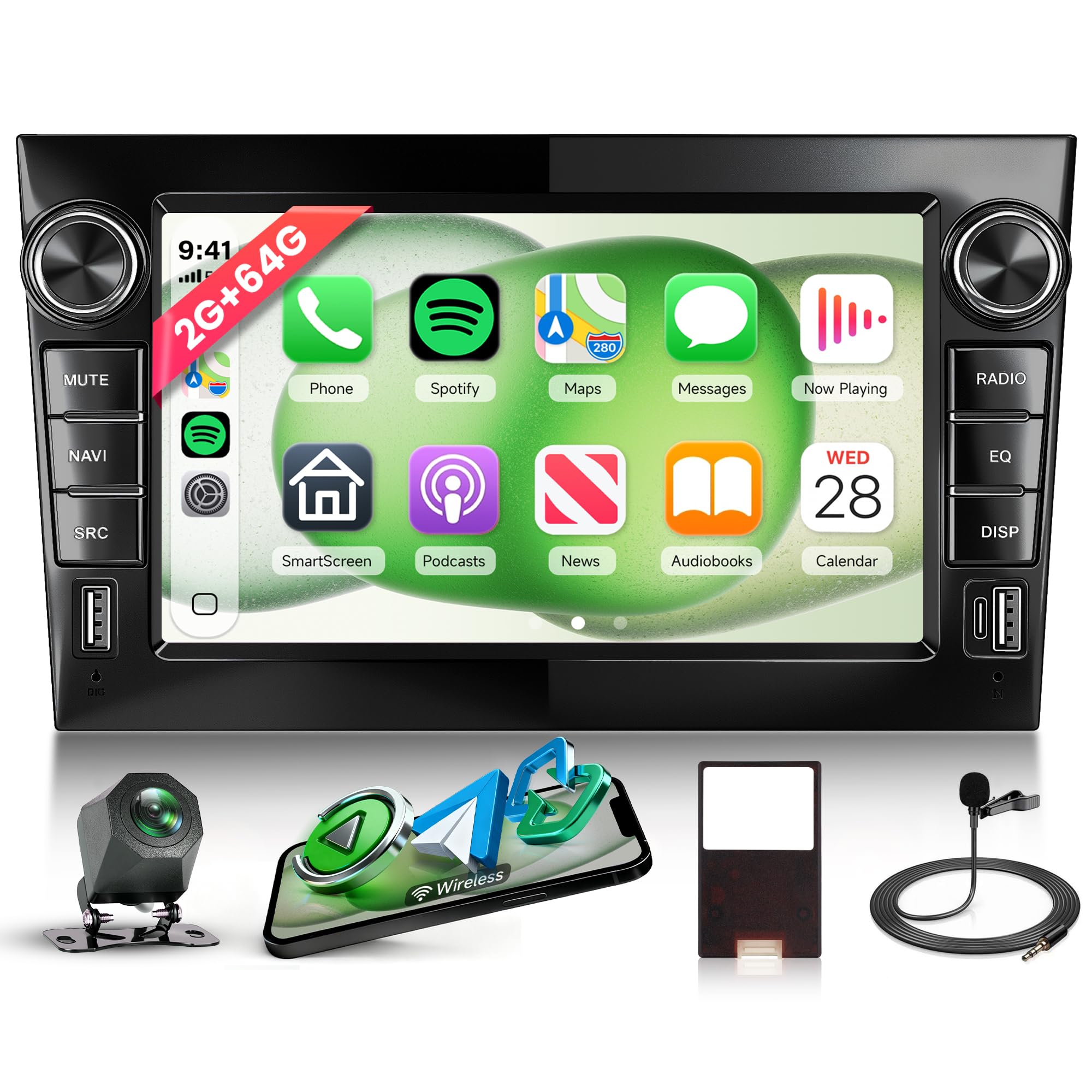 Rimoody 2G 64G Android Car Stereo for Vauxhall Astra Corsa Vauxhall Meriva Zafira Vivaro with Carplay Android Auto, 7 Inch Touch Screen Car Radio GPS WiFi FM RDS Radio Bluetooth Reverse Camera