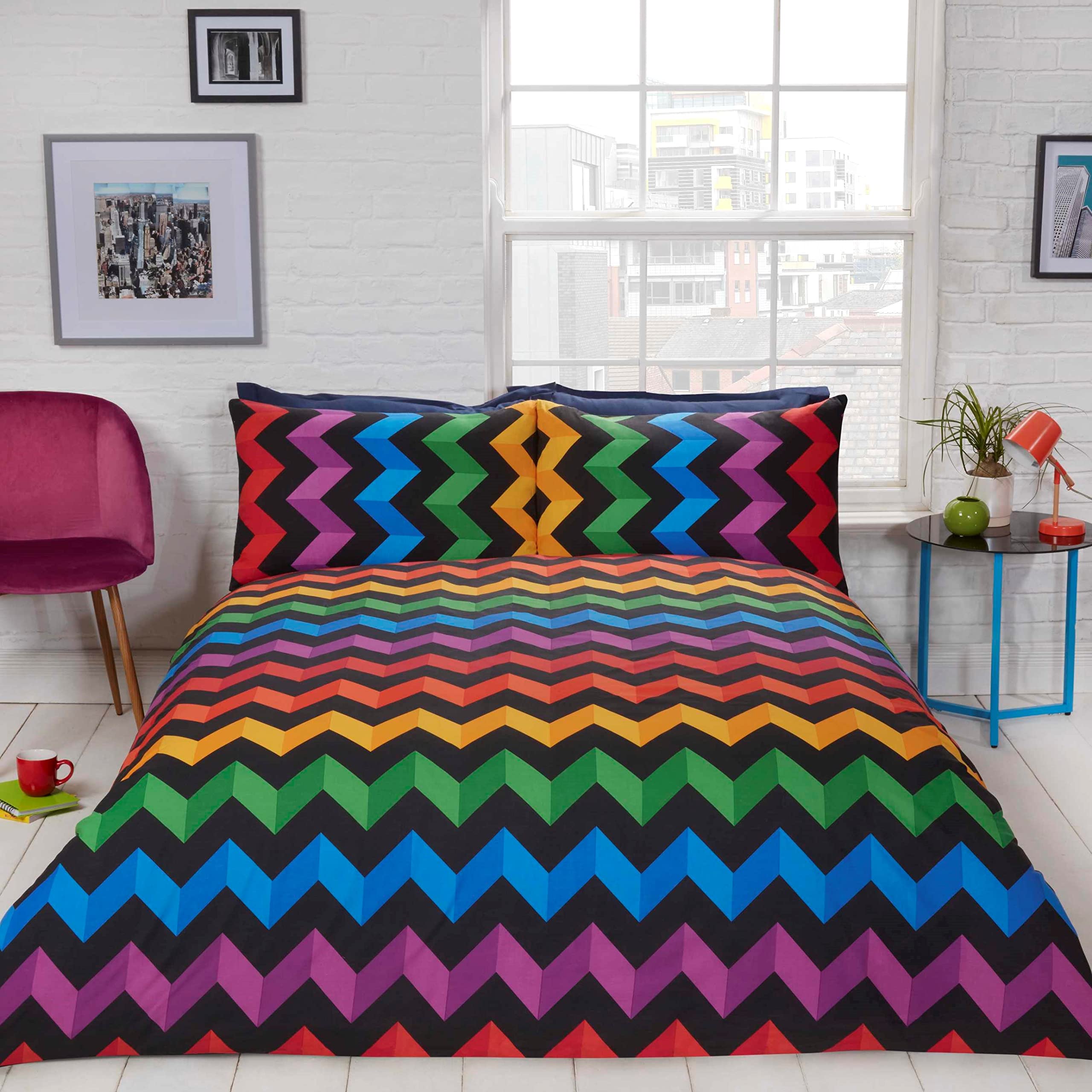 Rapport Home Rapport Three D Effect Duvet Set, Cotton, Multi, King