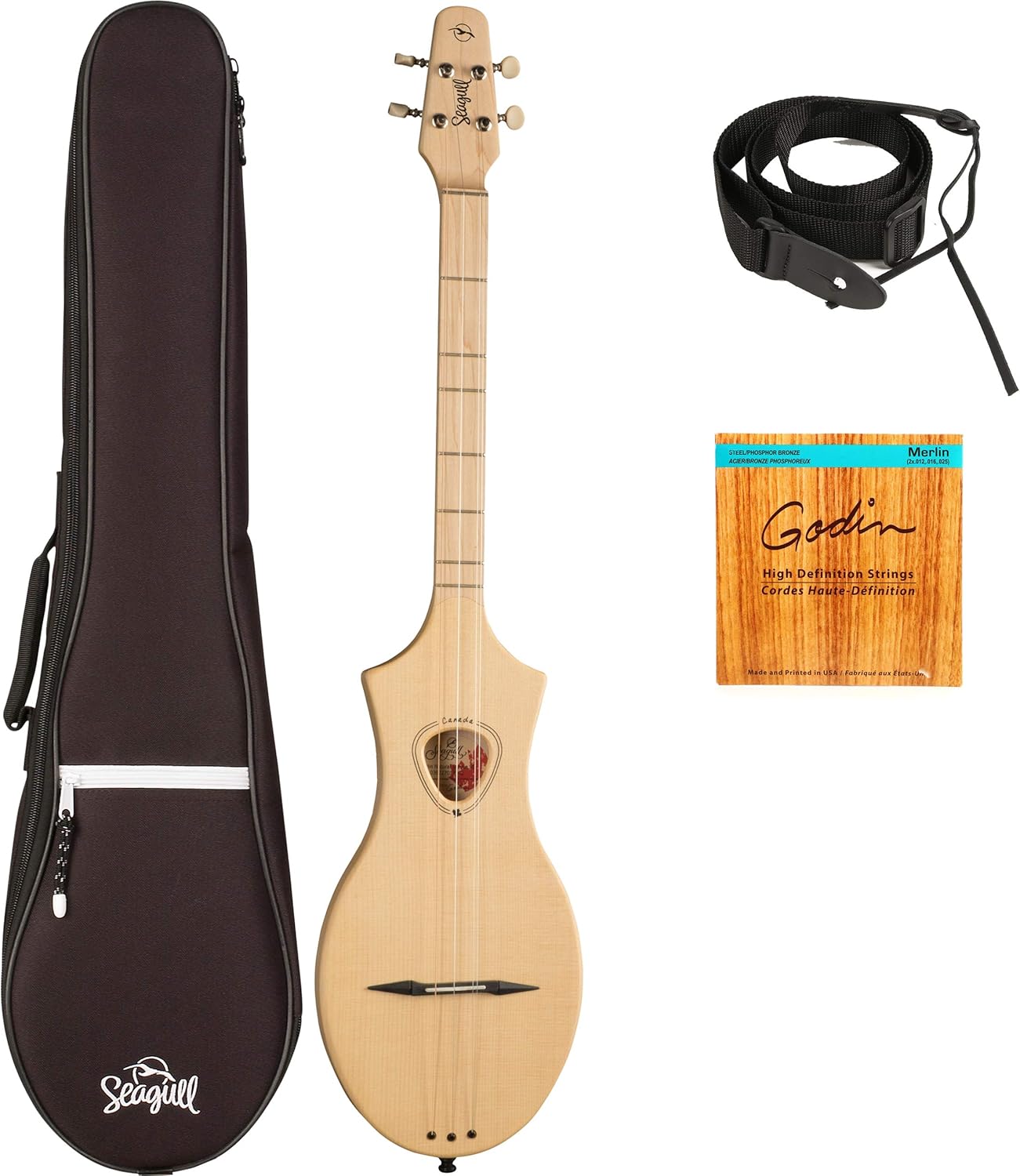 Seagull Merlin M4 Abeto acústico Dulcimer con bolsa M4 Merlin Gig