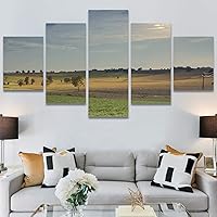 SIGNWIN 5 Panel Canvas Wall Art Modern Art Country Dramatic Global Landscape Multicolor Photography for Home Decorations Ready to Hang - 60