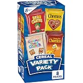 General Mills Cereal Variety Pack, 8 Pouches, 9.1 oz | 2 Lucky Charms, 2 Cinnamon Toast Crunch, 2 Cheerios, 2 Honey Nut Cheerios, Single-Serve Pouches, Made with Whole Grain Oat