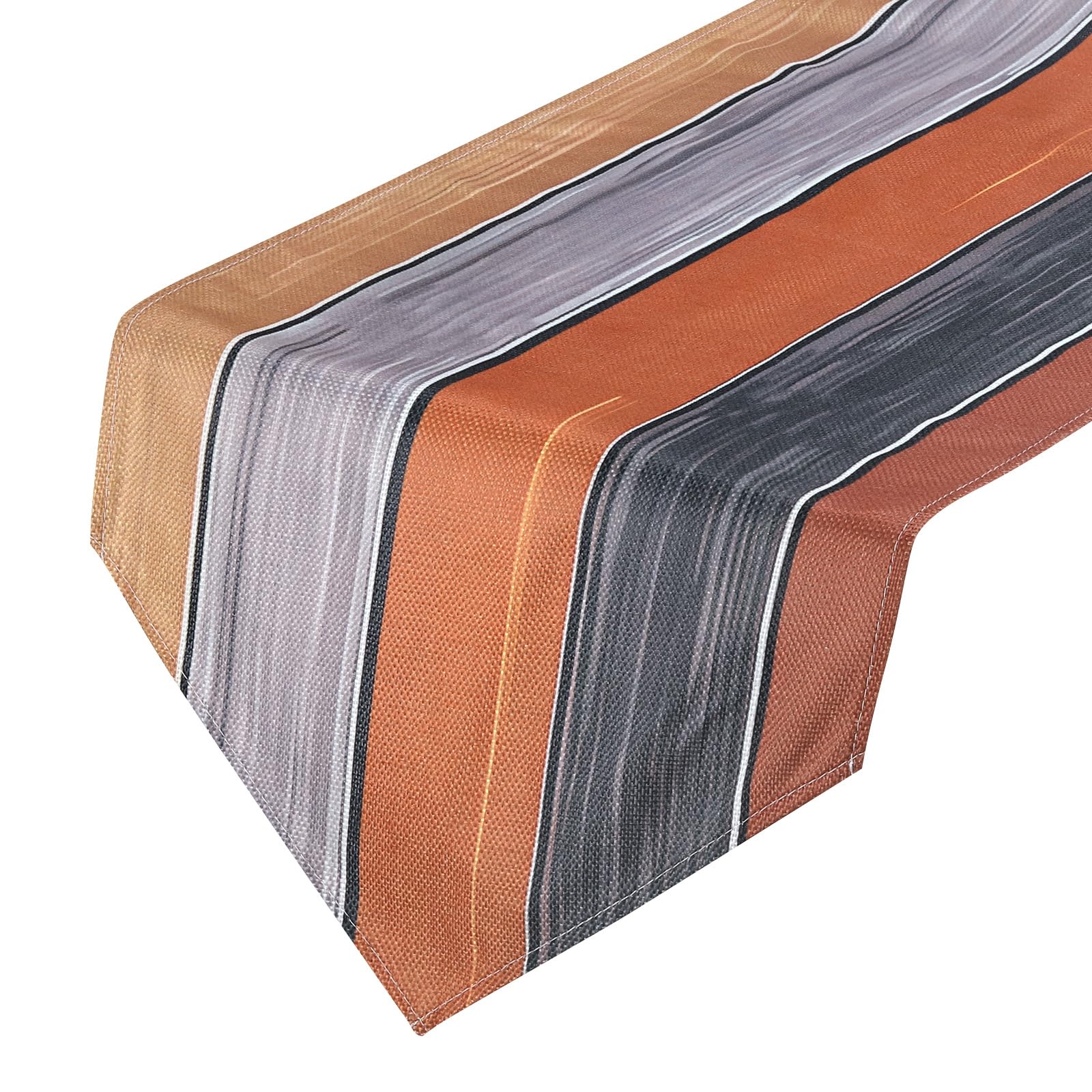 uxcell Table Runner 108" x 13", Retro Cotton Linen Table Runner, Orange & Grey