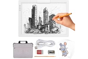 Rechargeable A4 Light Pad with Bag, Innovative Stand and Top Clip, Elice Wireless Bright Light Tracing Board Portable Artcraft Tracer Box for Drawing, Cricut Weeding Vinyl, Diamond Painting (White)