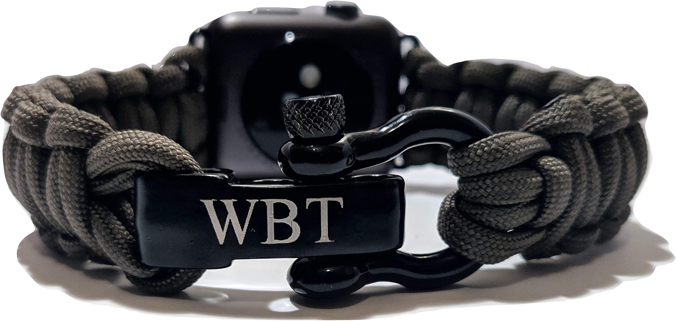 WATER BEAR TACTICAL 550 Paracord Band Made for Apple Watch 38mm & 40mm with Stainless Steel Shackle for Apple Watch Series 4, 3, 2, 1 (Olive, Medium)