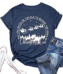 Ovazly Christmas Reindeer Print Shirts for Women
