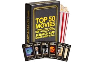 PALETTES AND PRINTS Premium Movie Night Scratch Off Cards – Gifts for Movie Lovers – End Movie Night Indecision With Movies From Top Databases – Stunning Illustrations - Husband Boyfriend Gift - Couples Gift Ideas