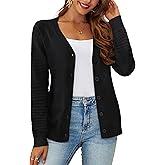 REDHOTYPE Women's Cardigan Sweaters Fashion Button Down Open Front Long Sleeve V Neck Lightweight Cardigans For Women