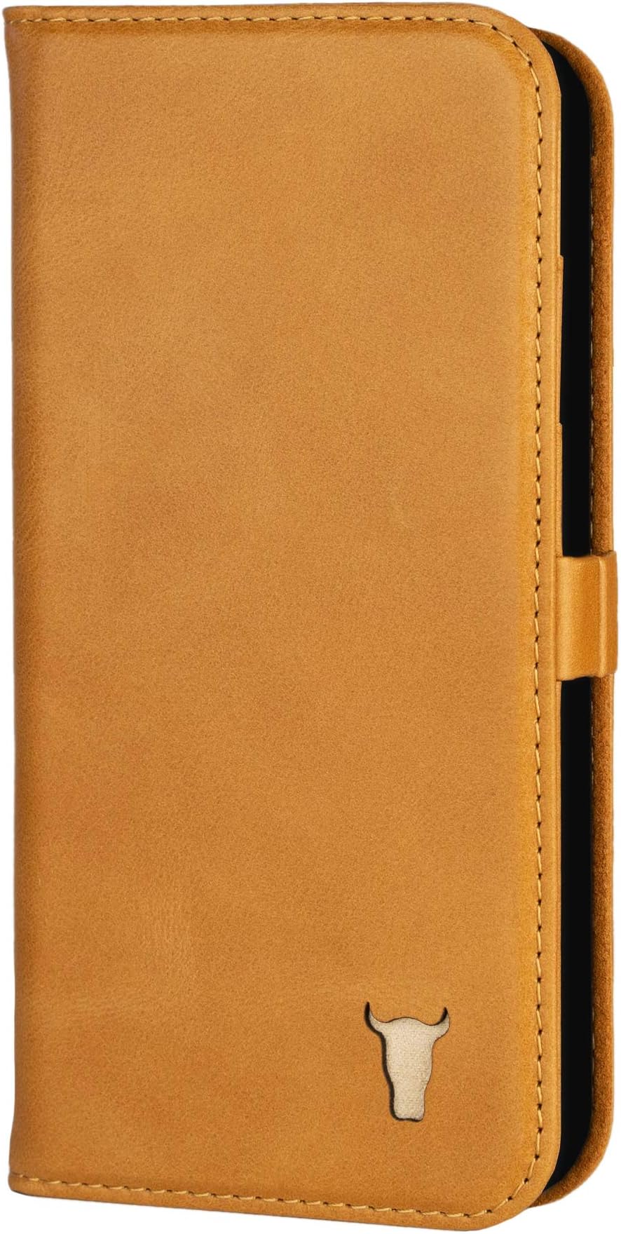 TORRO Phone Case Compatible with iPhone Xs/X – Premium, Genuine Leather Cover with Card Slots and Horizontal Viewing Stand - Tan