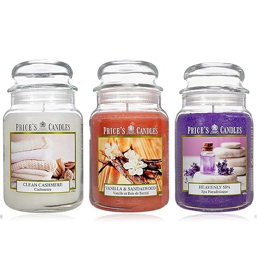 Price's Candles Limited Edition Set of 3 Large Jar Candles Bundle | Scented Candle Long Burning Up to 450 Hours Burn Time | Large Scented Candles for a Relaxing Mood