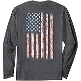 Vintage American Flag Long Sleeve Shirt Men USA Flag T-Shirt