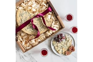 igourmet Blue Stilton Cheese Half Moon Cut in Gift Box - The King of English Cheeses, Stilton is a creamy pungent English cheese, We Call This one The Royal Blue