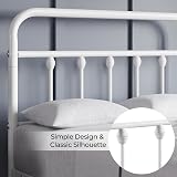 Yaheetech 3ft Single Bed Frame Vintage Iron Platform White High Headboard view 5