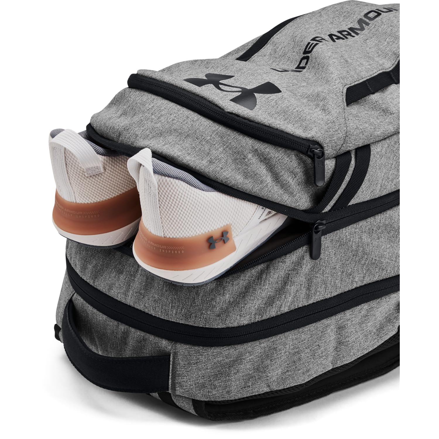 Under Armour Unisex-Adult Hustle 6.0 Backpack, (026) Castlerock Full Heather/Black/Black, One Size Fits Most
