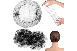 Jexine 400 Pcs Hair Nets for Women Black Hair Nets for Food Service Workers Invisible Elastic Edge Mesh 20 Inches for Sleeping Ballet Dance