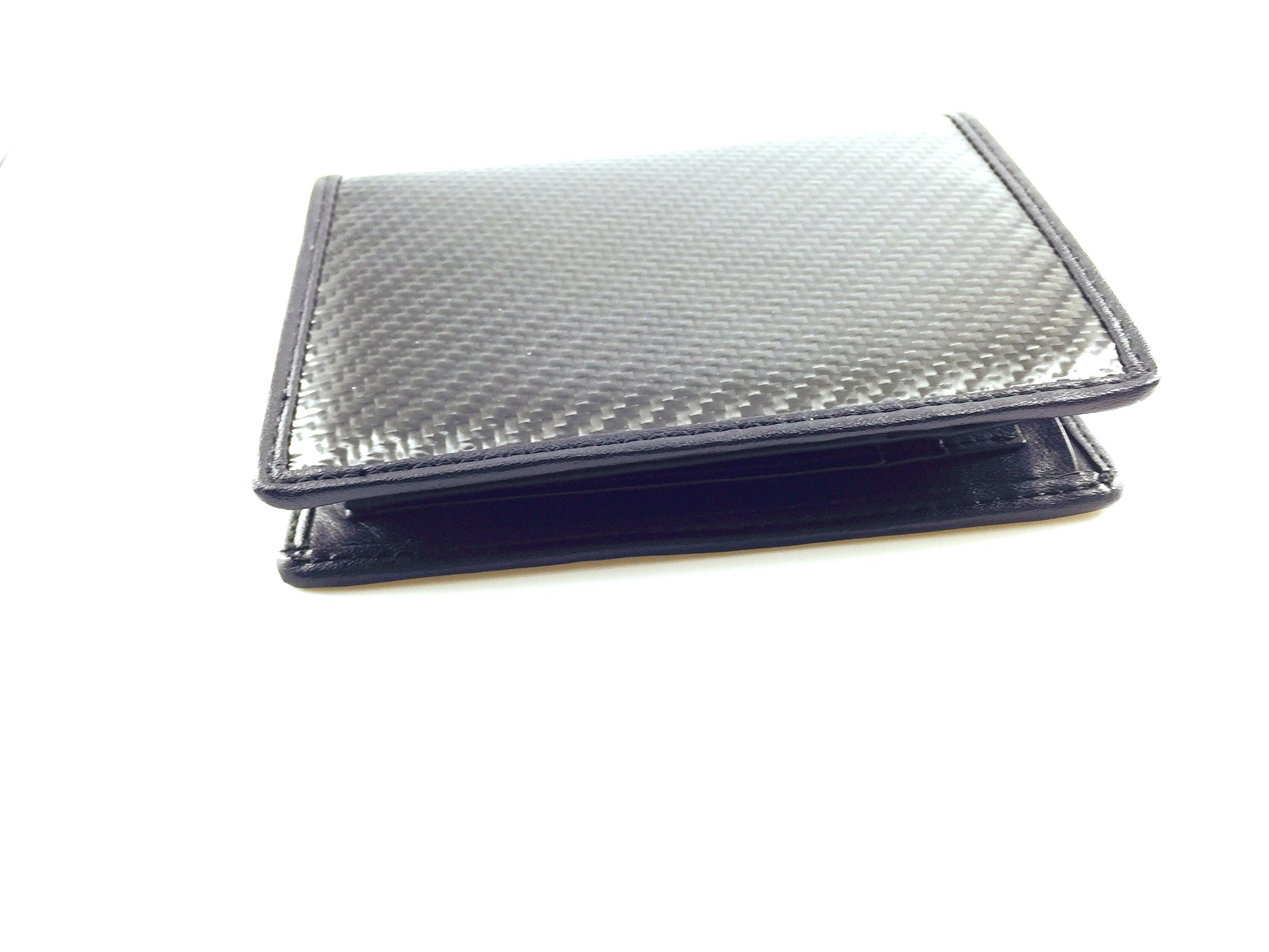 RFID Blocking CL Carbonlife Carbon Fiber Mens Real Carbon Fiber Leather Wallet with Credit Card