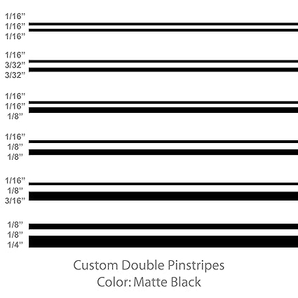 Double Pinstripes Matte Black 18 116 316 332 58 14 12 34 Inch Widths Auto Car Truck Pinstriping Vinyl Tape Decal By 1060
