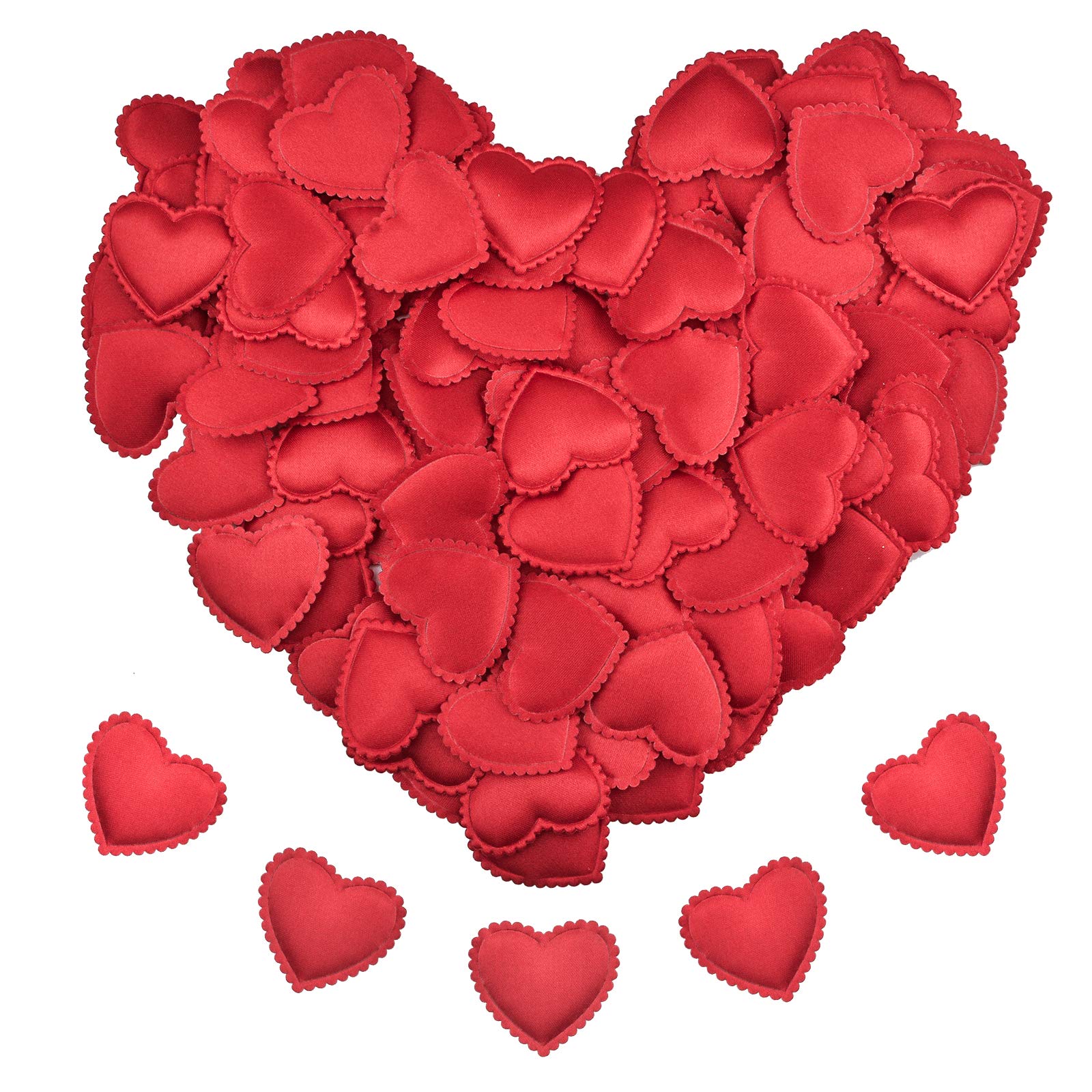 WANDIC Heart Confetti Fabric, 400 Pcs Heart Sponge Petals Decoration Heart Confetti Sponge Table Scatter for Valentine's Day Dating Wedding Festival, Red