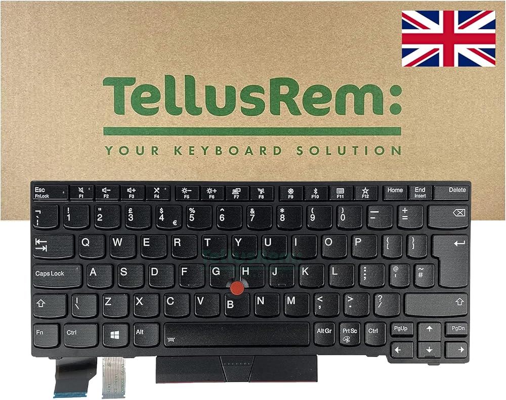 TellusRem UK Backlit Keyboard for Lenovo Thinkpad X280 X390 X395 - New