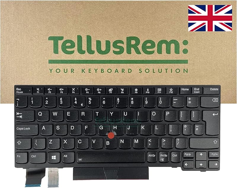 TellusRem UK Backlit Keyboard for Lenovo Thinkpad X280 X390 X395 - New