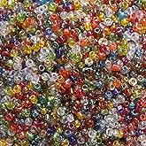 UUYYEO 100g 2mm Transparent Glass Seed Beads Tiny Friendship Bracelet Beads Small Round Pony Beads Loose Spacer Beads Multicolor Beading Beads Crystal Waist Beads for Jewelry Making