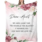 UHANKRU Aunt Gifts, Aunt Gifts for Christmas, Aunts Blanket, Gifts for Aunts from Niece, Auntie Gift for Birthday, Christmas, 60"x50"