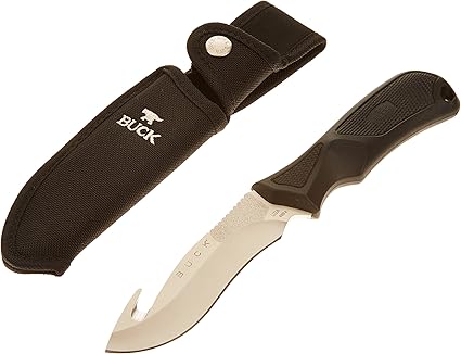 Amazon Com Buck Ergohunter Select Guthook Knife Black Silver Large Hunting Knives Sports Outdoors